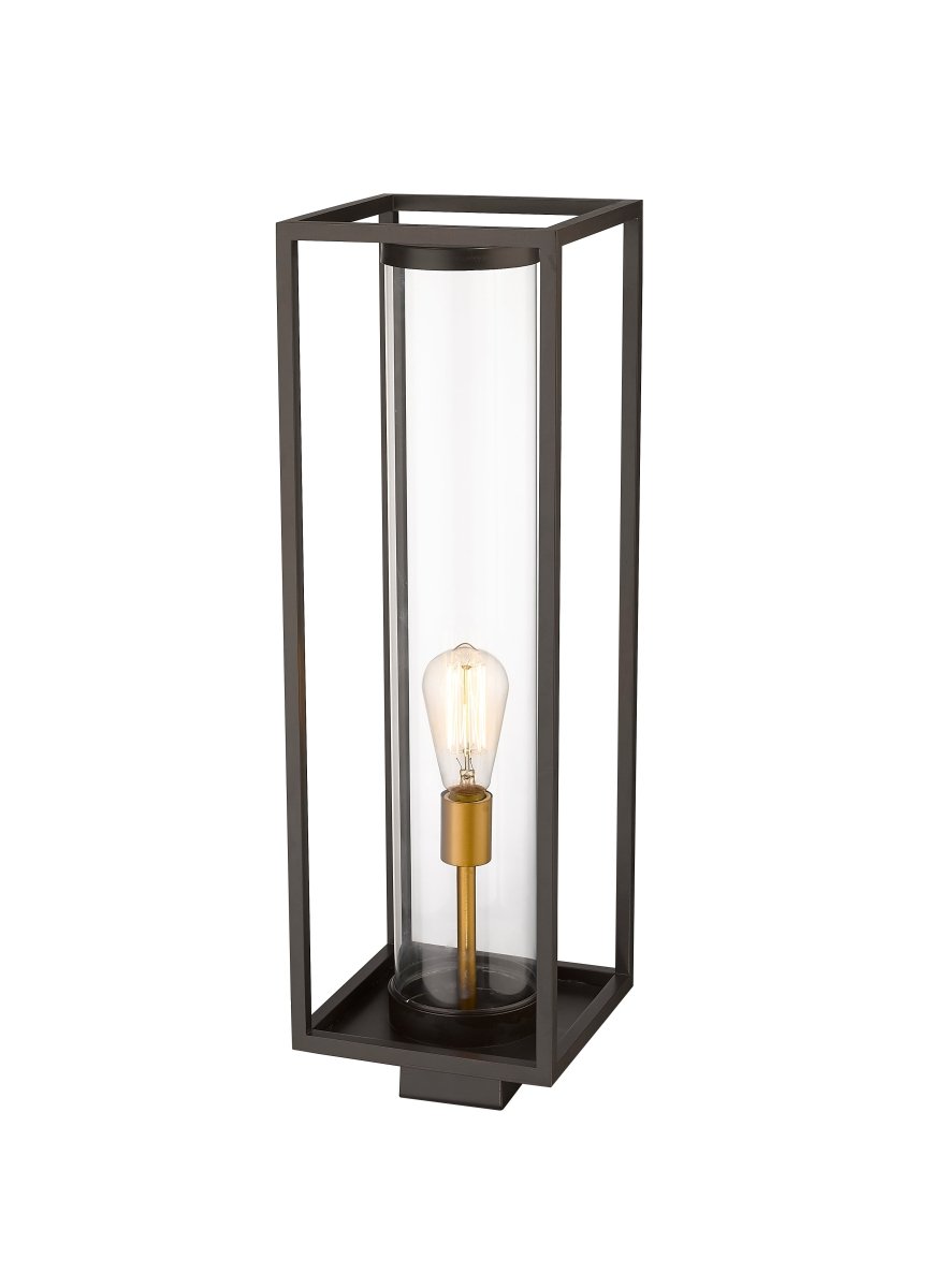 Tête de pôteau extérieure Dunbroch - Bronze foncé + Laiton extérieur 20 1/4" by Z-Lite | Luminaires & cie