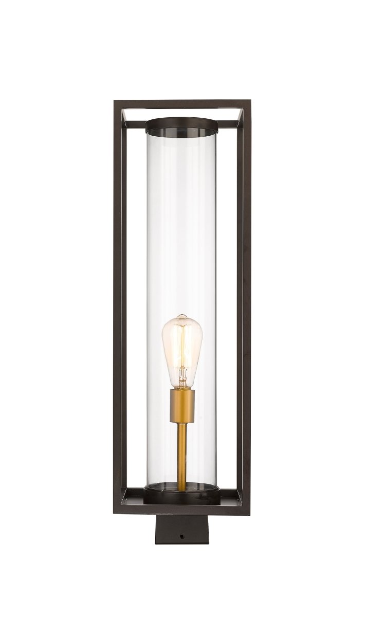 Tête de pôteau extérieure Dunbroch - Bronze foncé + Laiton extérieur 20 1/4" by Z-Lite | Luminaires & cie