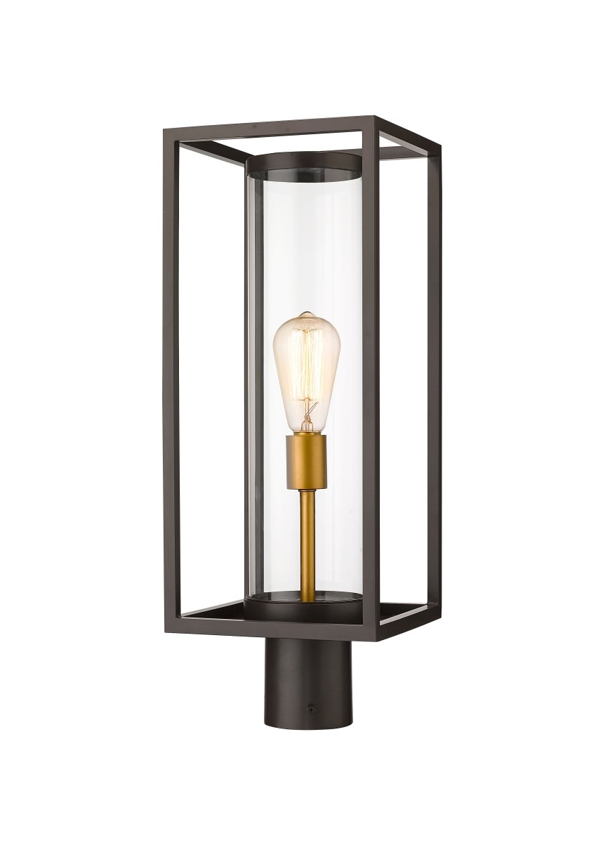 Tête de pôteau extérieure Dunbroch - Bronze foncé + Laiton extérieur 20 1/4" by Z-Lite | Luminaires & cie