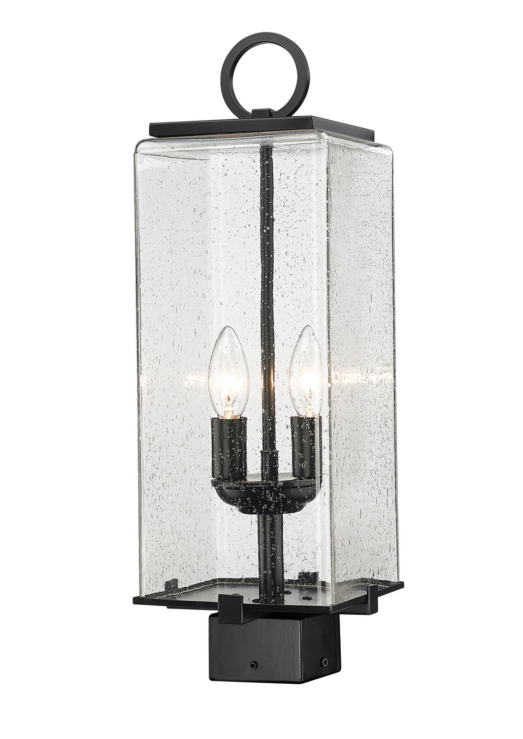Tête de pôteau extérieure Sana Carré, Grené transparent, 7" – Z-Lite