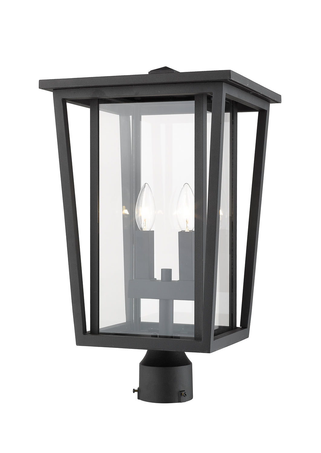 Tête de pôteau extérieure Seoul Rond, Noir, 11 1/4" – vue 2