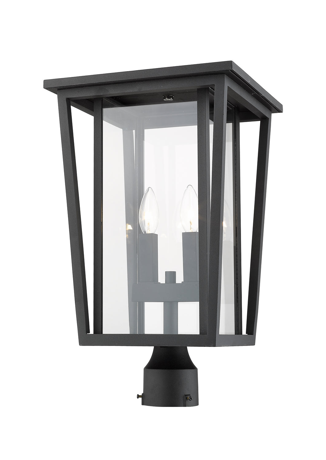 Tête de pôteau extérieure Seoul Rond, Noir, 11 1/4" – vue 3