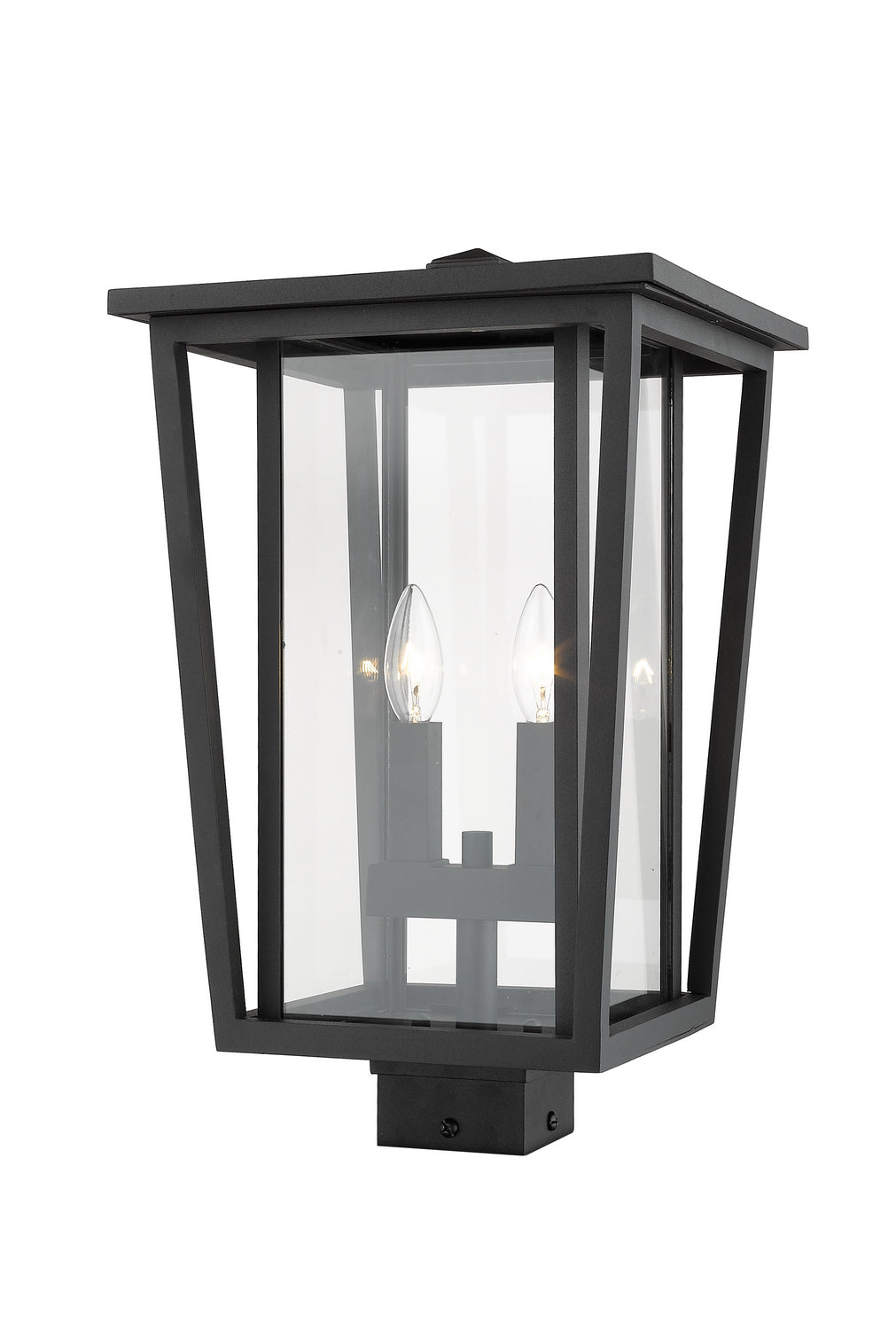 Tête de pôteau extérieure Seoul Carré, Noir, 11 1/4" – vue 2