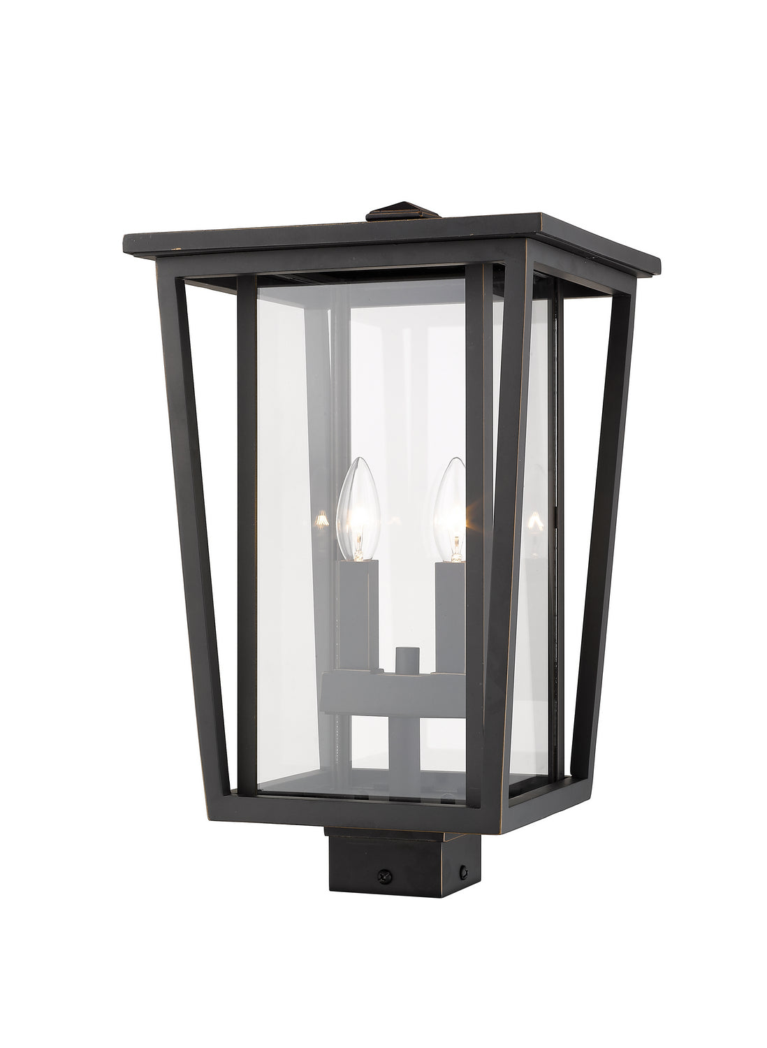 Tête de pôteau extérieure Seoul Carré, Bronze huilé, 11 1/4" – vue 2