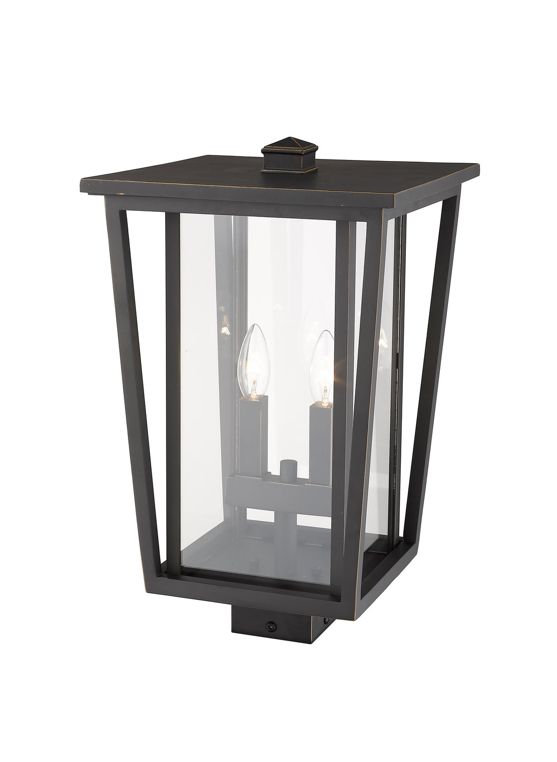 Tête de pôteau extérieure Seoul Carré, Bronze huilé, 11 1/4" – vue 3