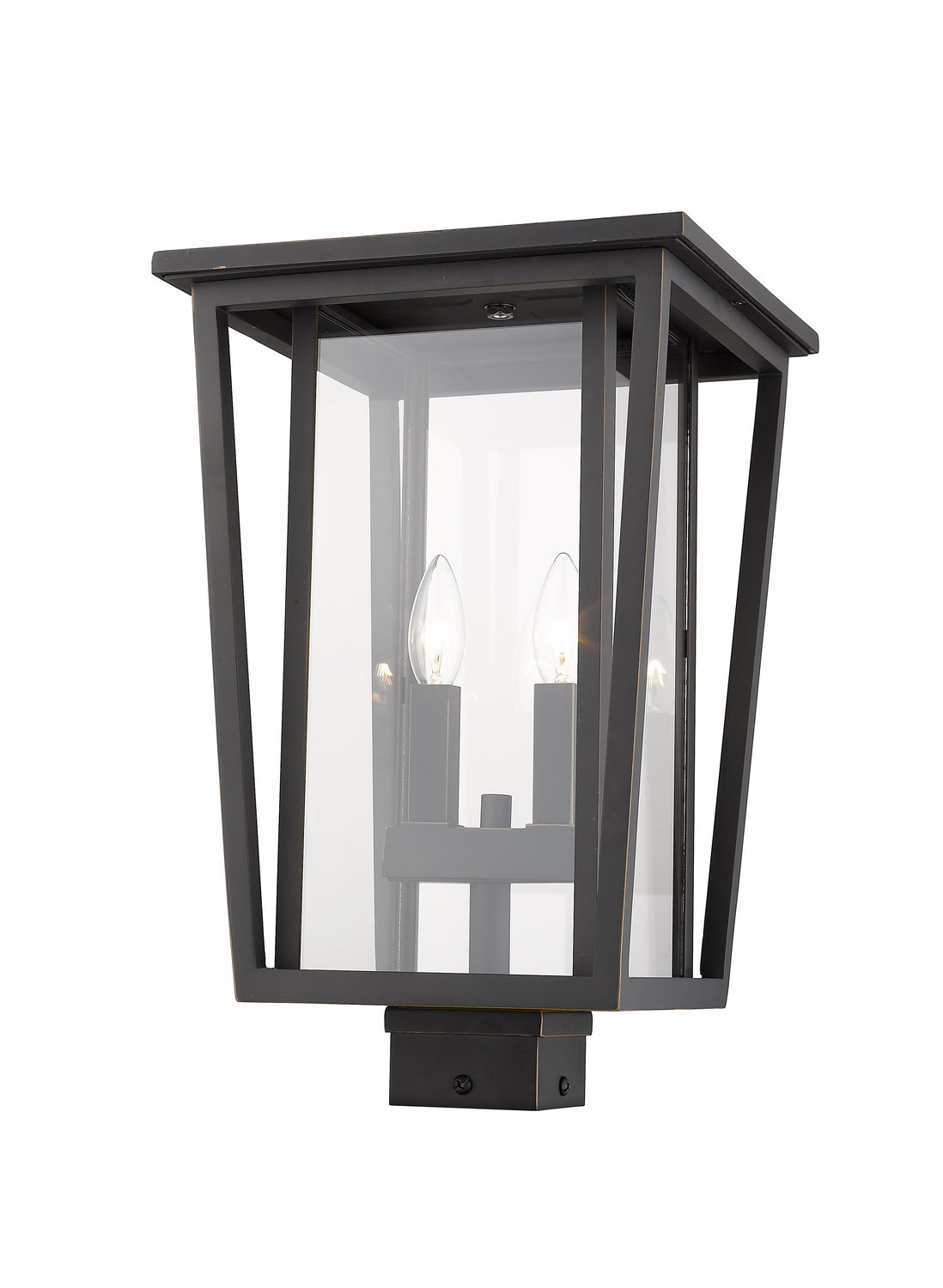 Tête de pôteau extérieure Seoul Carré, Bronze huilé, 11 1/4" – vue 4