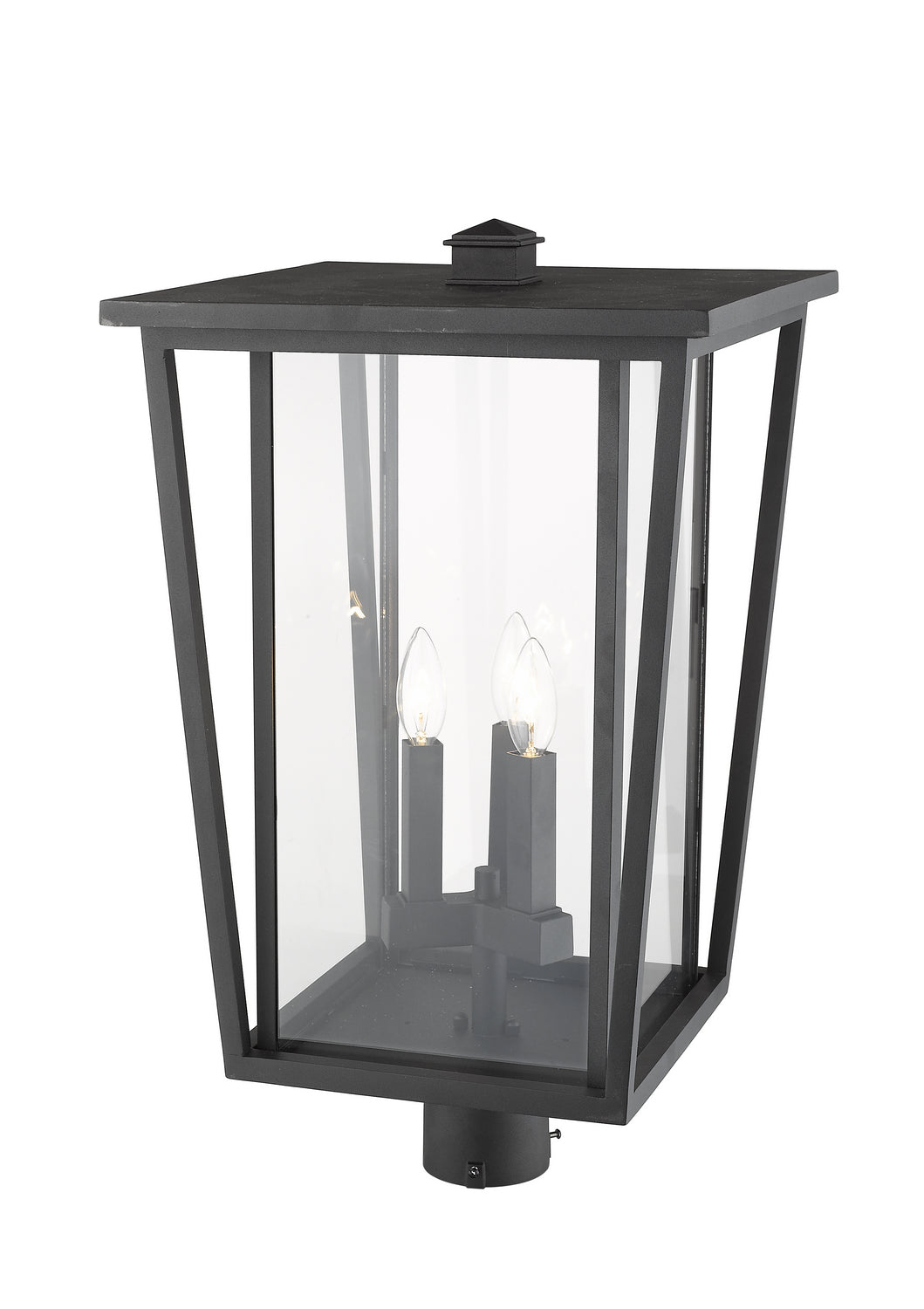 Tête de pôteau extérieure Seoul Rond, Noir, 14" – vue 3