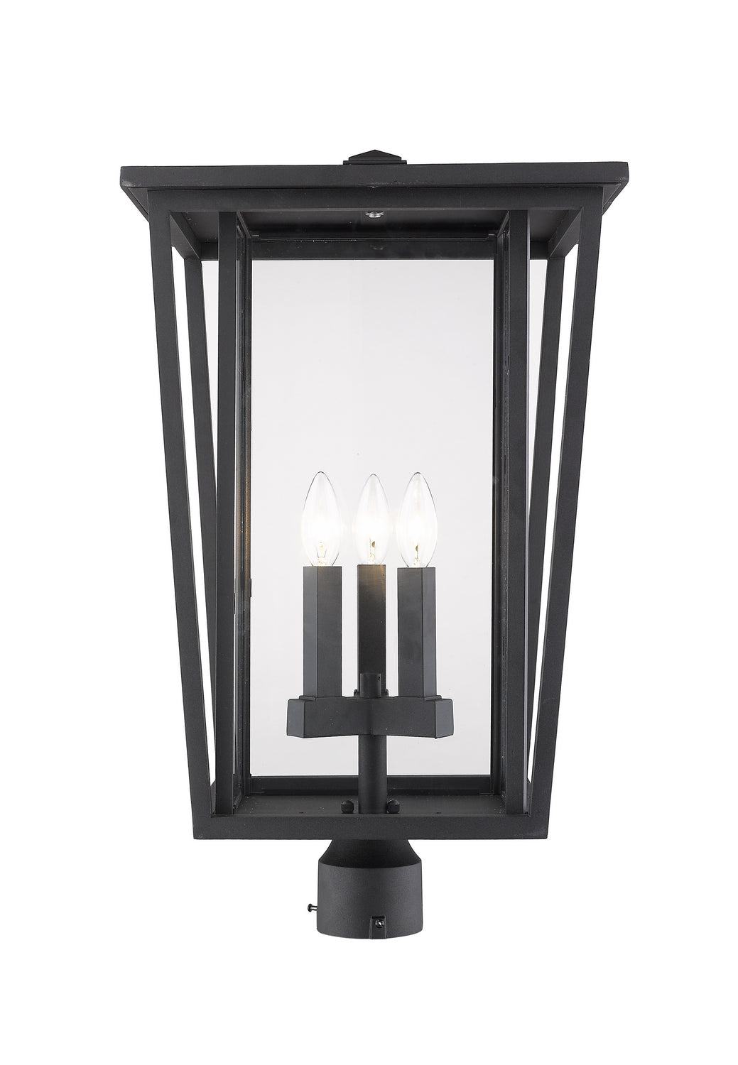 Tête de pôteau extérieure Seoul Rond, Noir, 14" – Z-Lite
