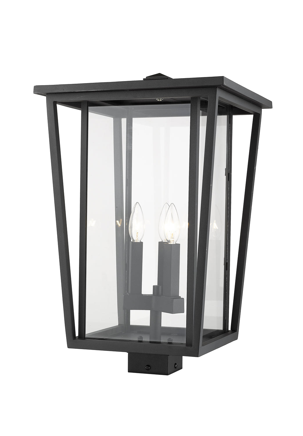 Tête de pôteau extérieure Seoul Carré, Noir, 14" – vue 2