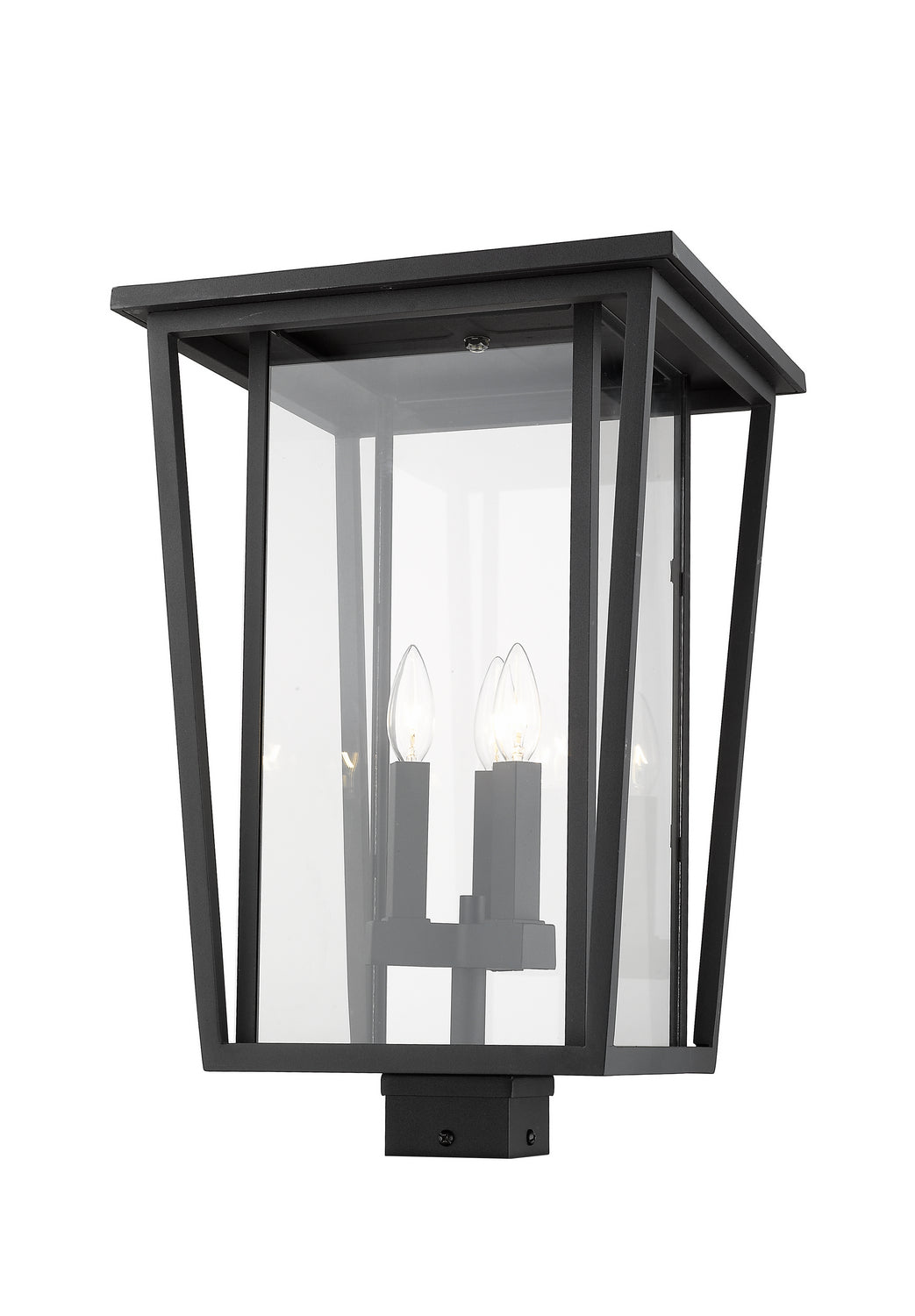 Tête de pôteau extérieure Seoul Carré, Noir, 14" – vue 3