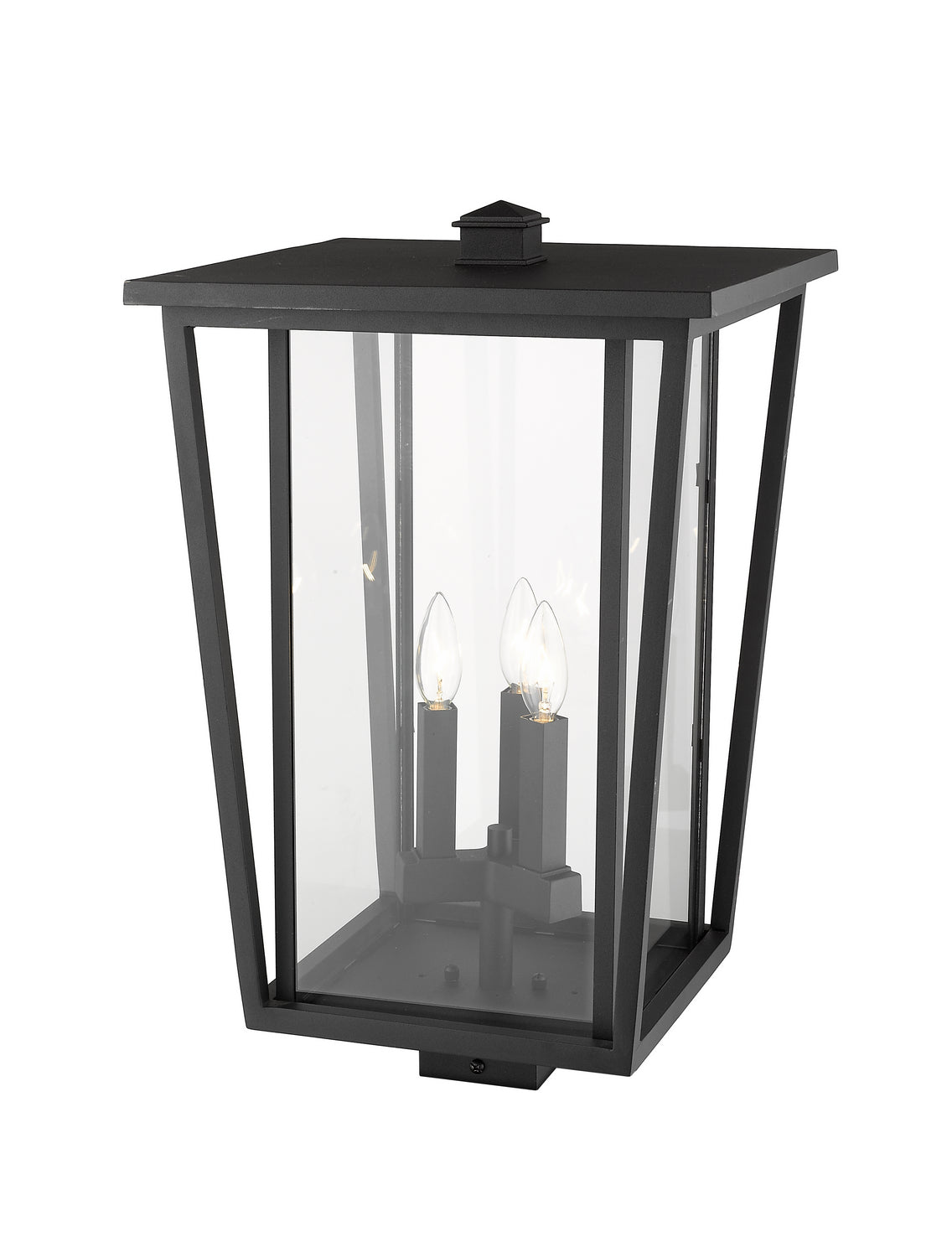 Tête de pôteau extérieure Seoul Carré, Noir, 14" – vue 4