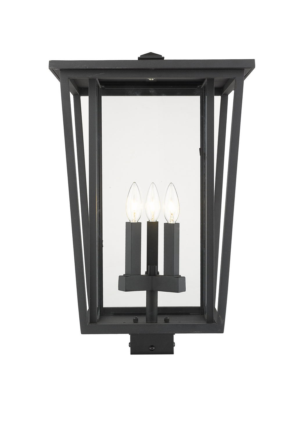 Tête de pôteau extérieure Seoul Carré, Noir, 14" – Z-Lite