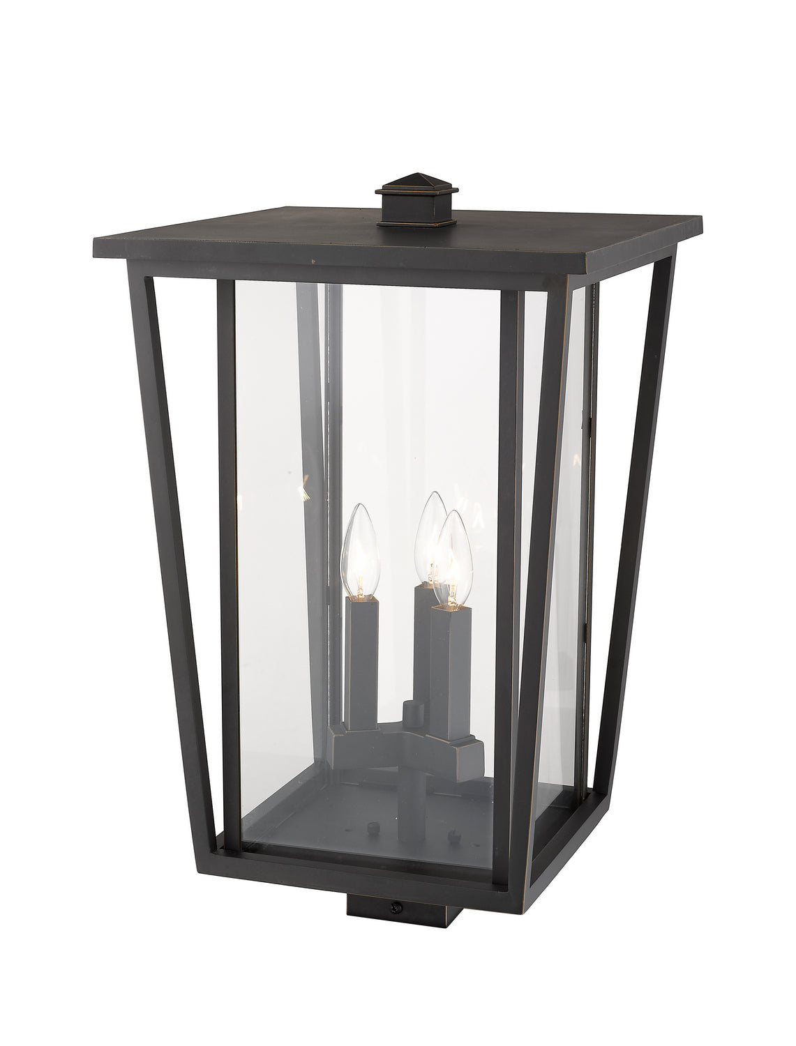 Tête de pôteau extérieure Seoul Carré, Bronze huilé, 14" – vue 3