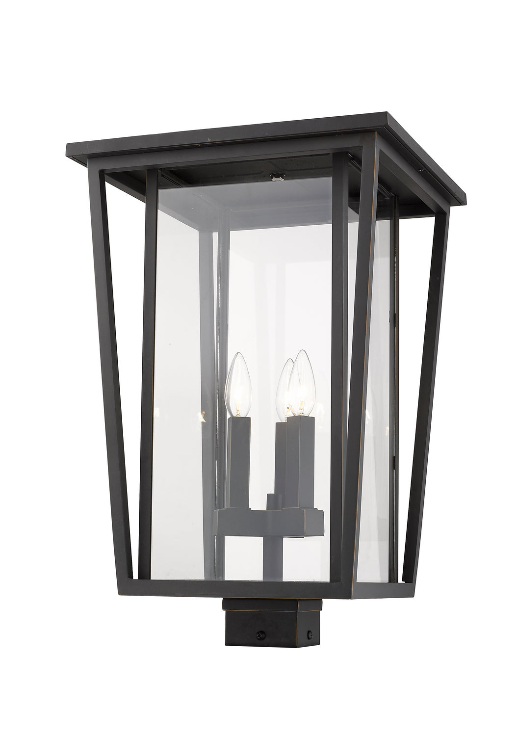 Tête de pôteau extérieure Seoul Carré, Bronze huilé, 14" – vue 4