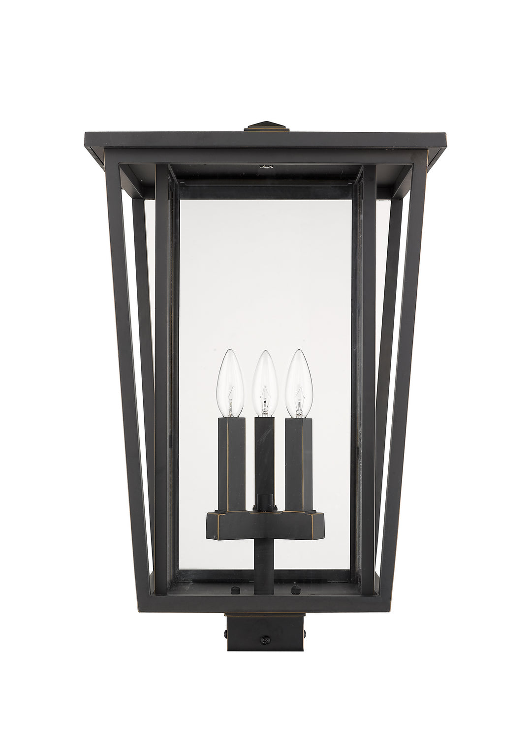 Tête de pôteau extérieure Seoul Carré, Bronze huilé, 14" – vue 5