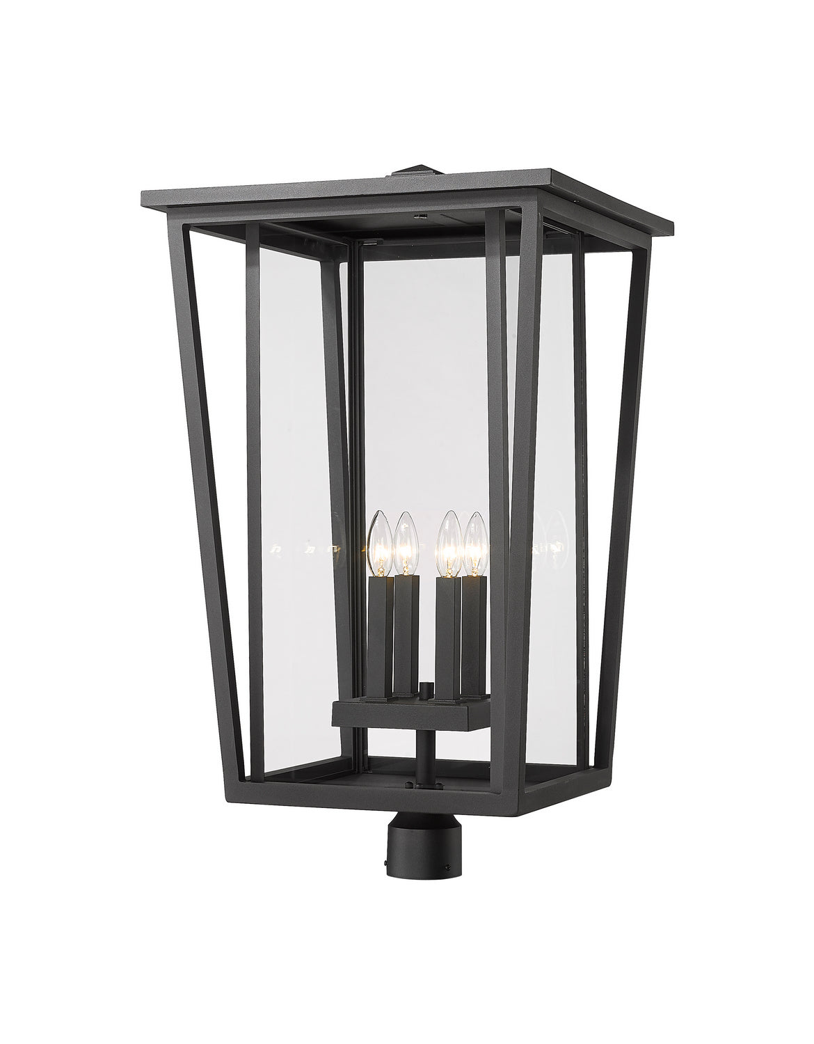Tête de pôteau extérieure Seoul Rond, Noir, 18" – Z-Lite