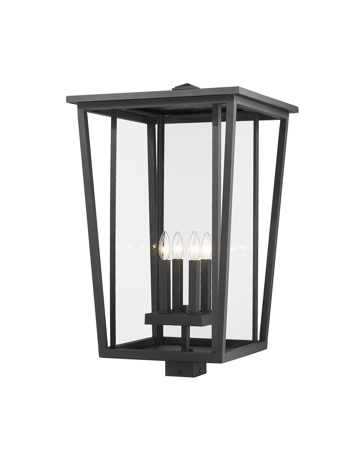 Tête de pôteau extérieure Seoul Carré, Noir, 18" – Z-Lite