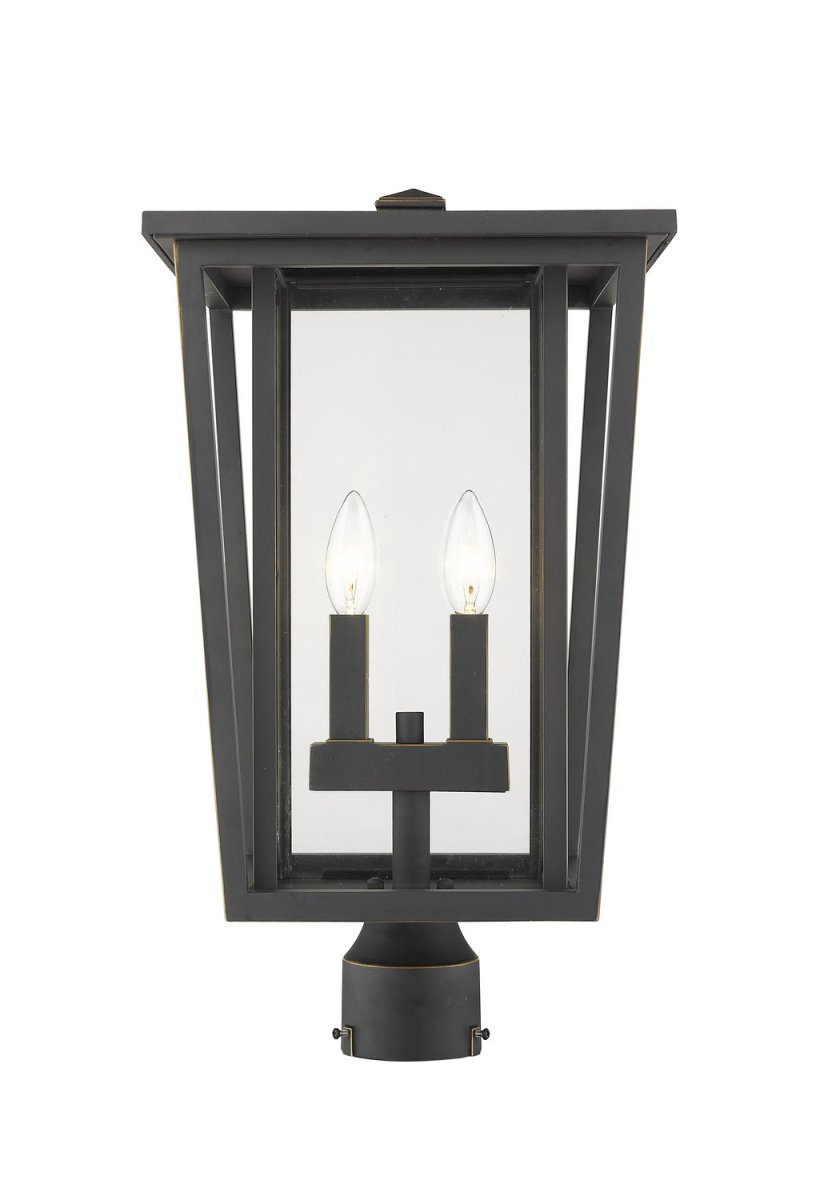 Tête de pôteau extérieure Seoul - Rond Bronze huilé 11 1/4" by Z-Lite | Luminaires & cie