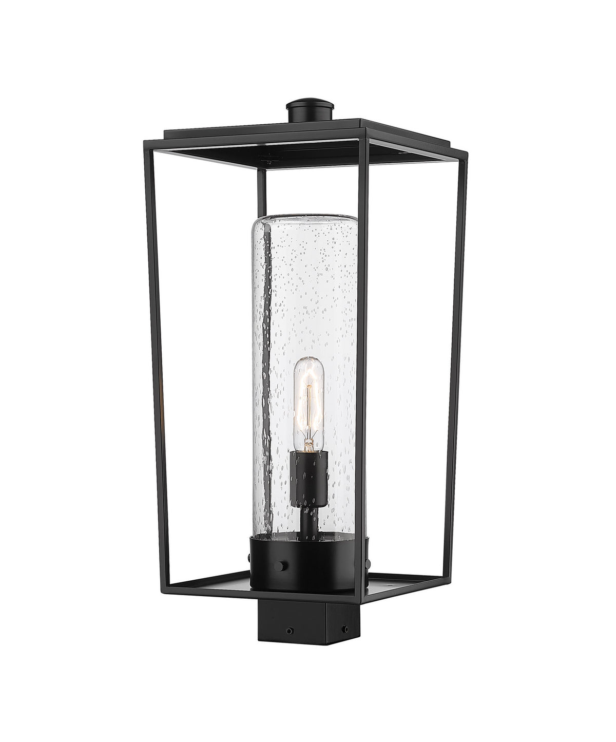 Tête de pôteau extérieure Sheridan Carré, 10", Grené transparent – Z-Lite