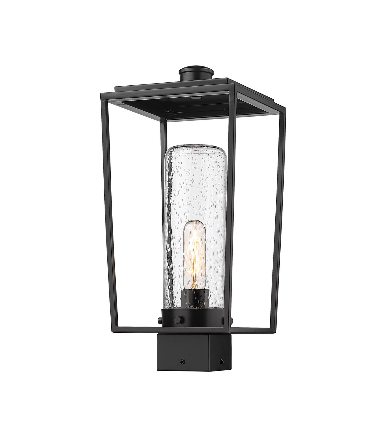 Tête de pôteau extérieure Sheridan Carré, 8", Grené transparent – Z-Lite
