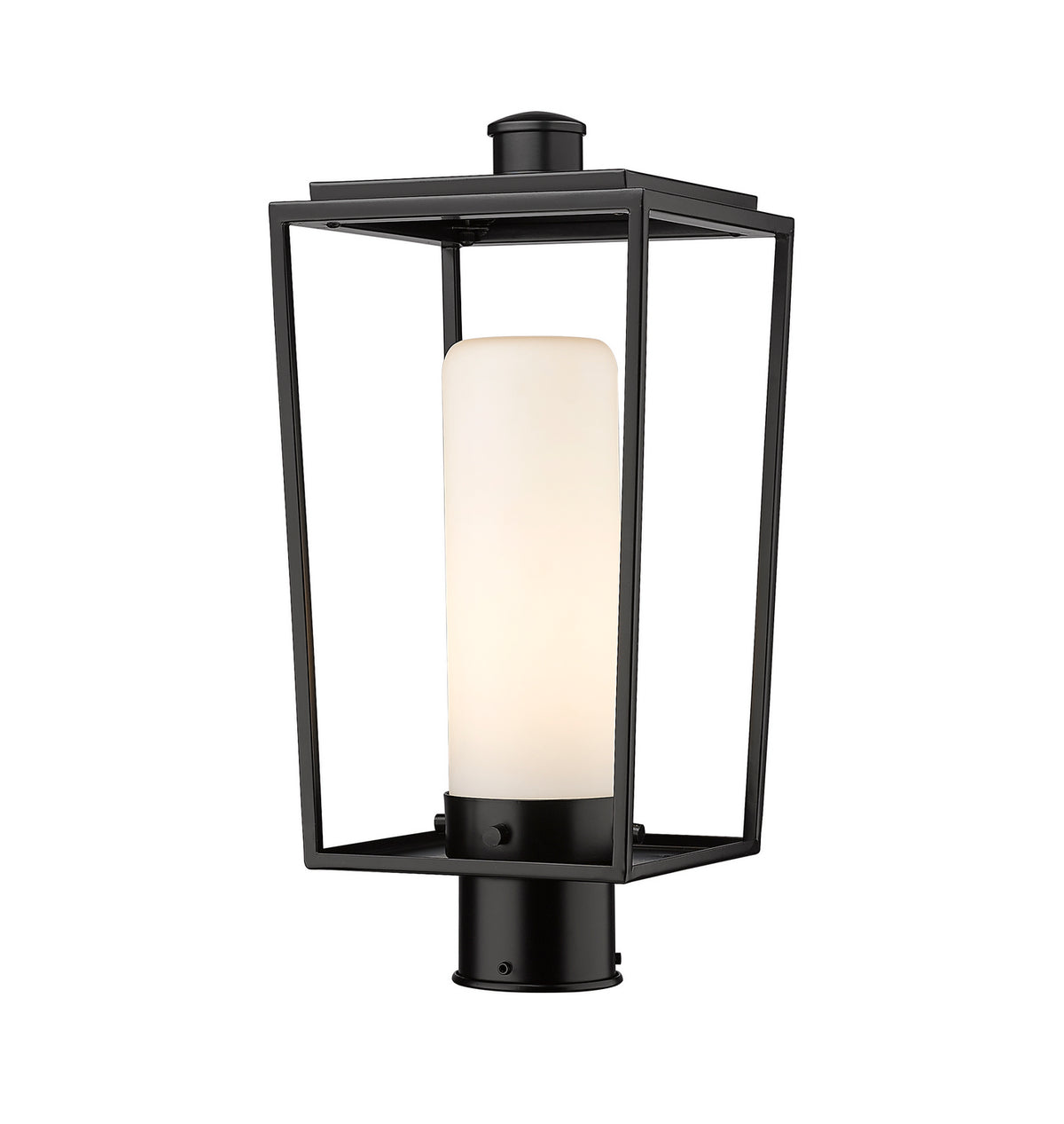 Tête de pôteau extérieure Sheridan Rond, 8", Opale blanc – Z-Lite