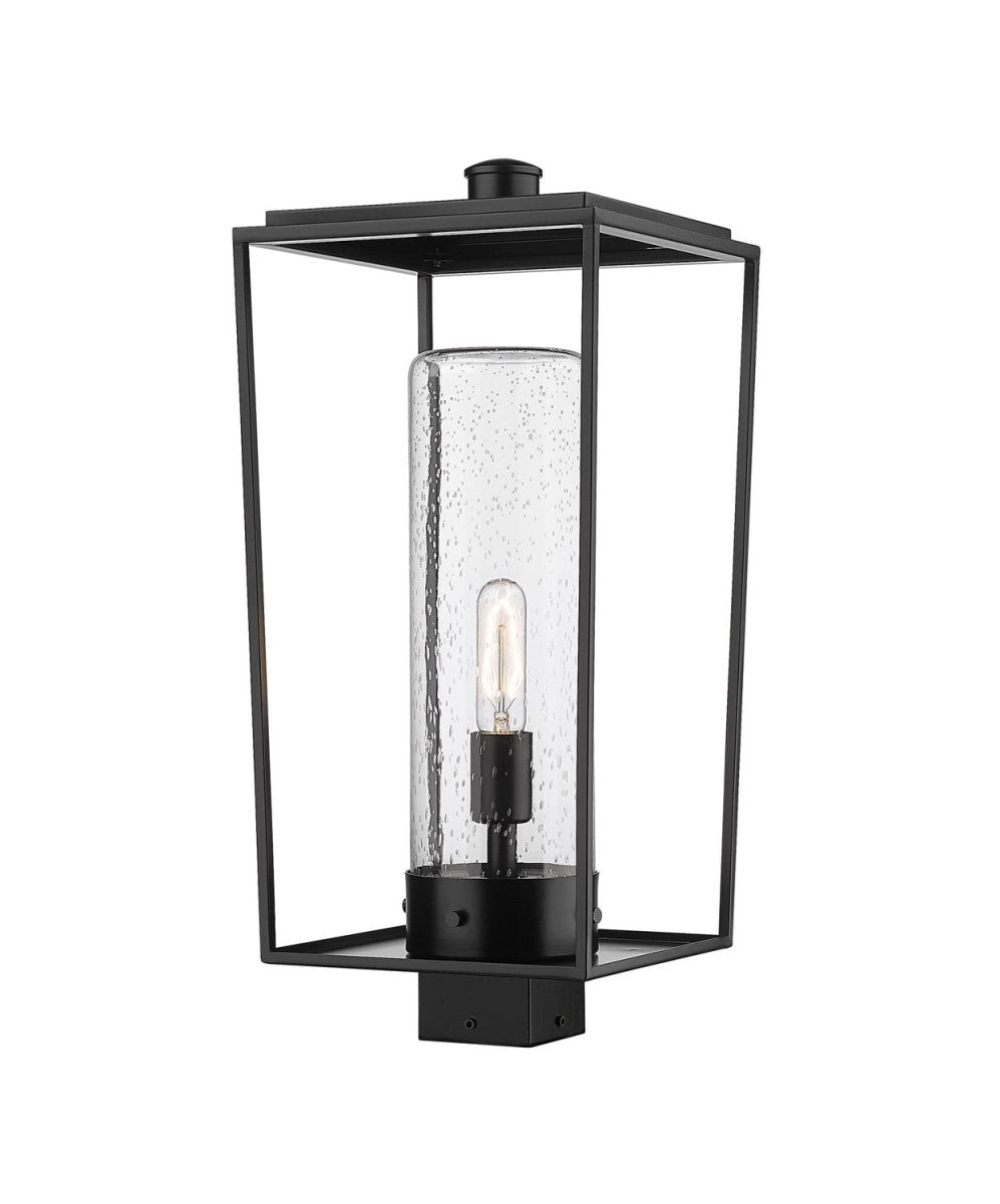 Tête de pôteau extérieure Sheridan - Carré 10" Grené transparent by Z-Lite | Luminaires & cie