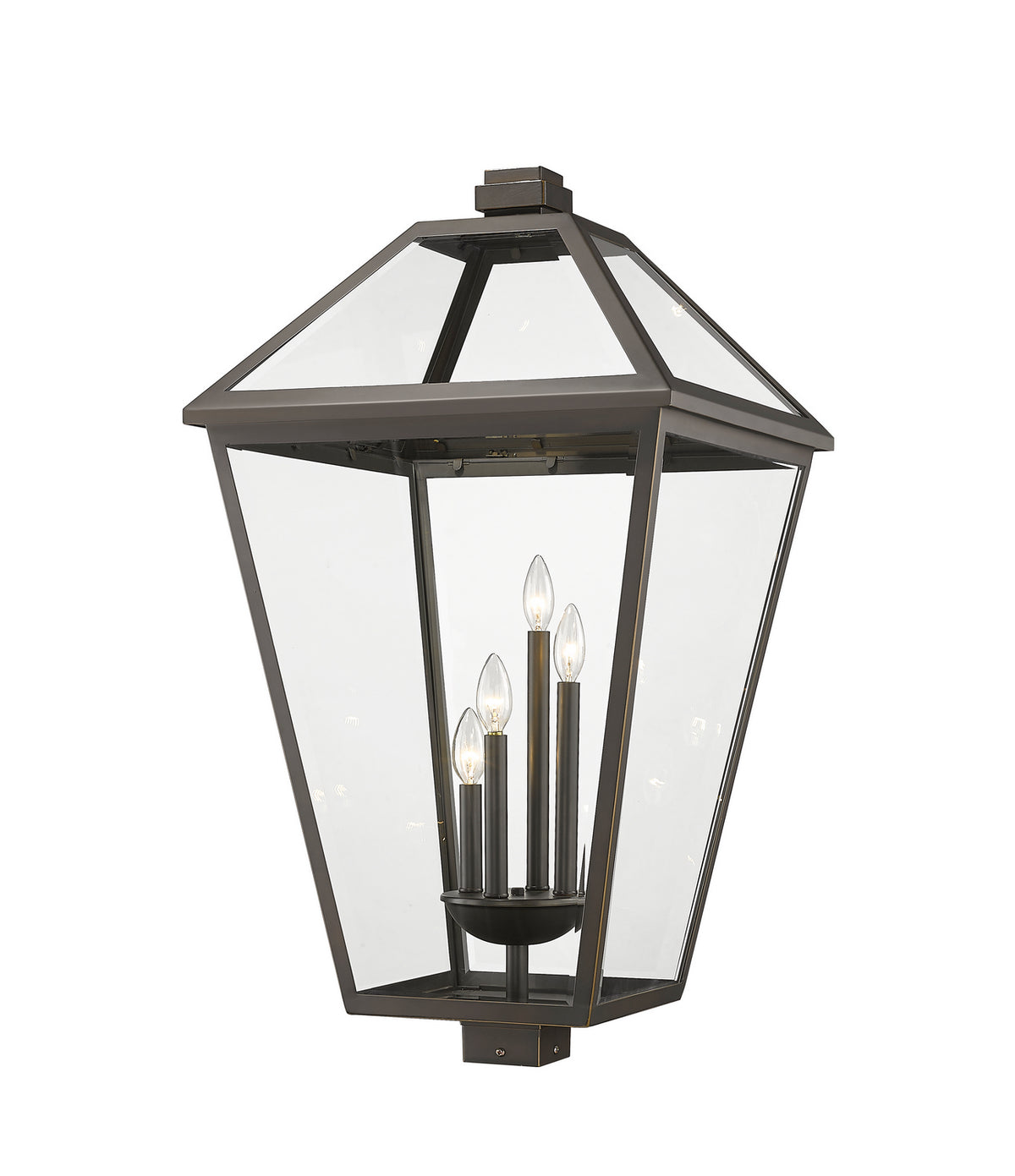 Tête de pôteau extérieure Talbot Carré, Bronze huilé, 19 1/2" – Z-Lite