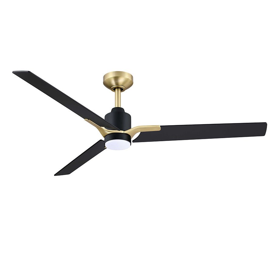 Ventilateur Ancon - Noir mat et laiton by Kendal | Luminaires & cie