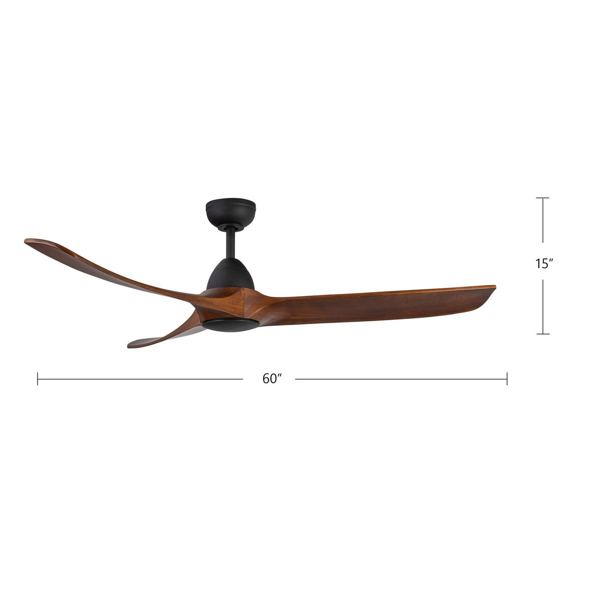 Ventilateur de plafond Baylor Noir mat / Noyer foncé, No – vue 9