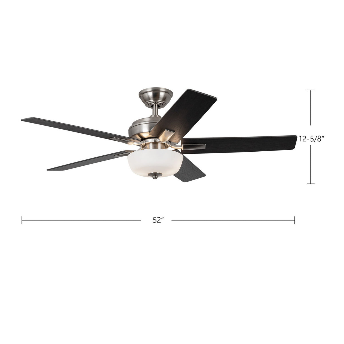 Ventilateur de plafond Erikson Ensemble d'éclairage avec commande murale, Nickel brossé – vue 5