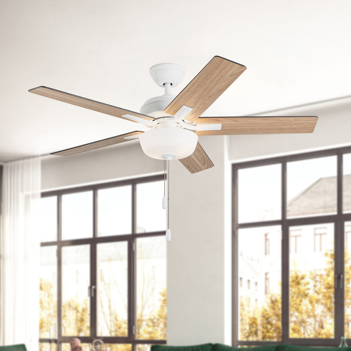 Ventilateur de plafond Erikson Ensemble luminaire avec chaînette, Blanc – vue 5