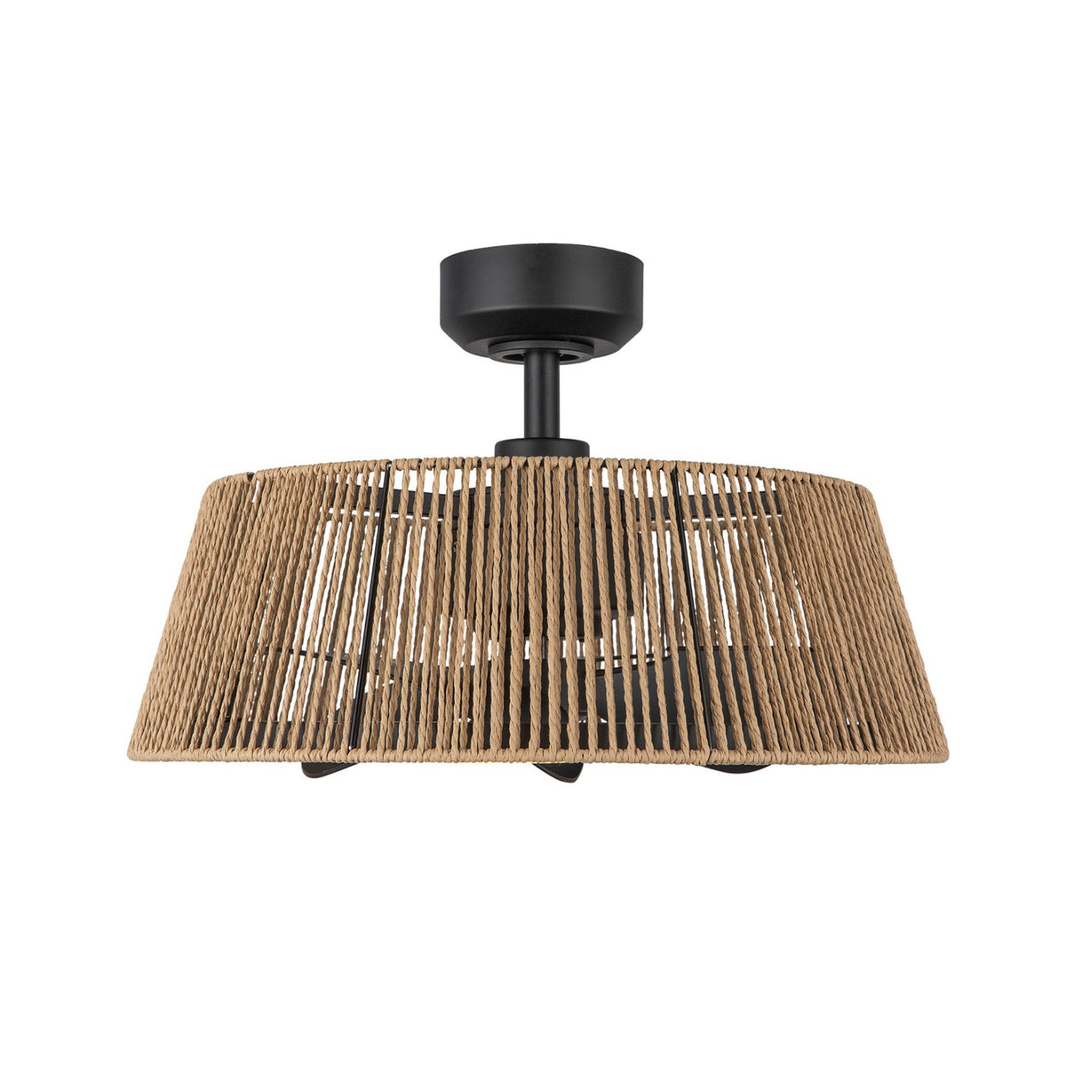 Ventilateur décoratif (Fandelier) Isla Noir mat / Corde tressée – vue 2