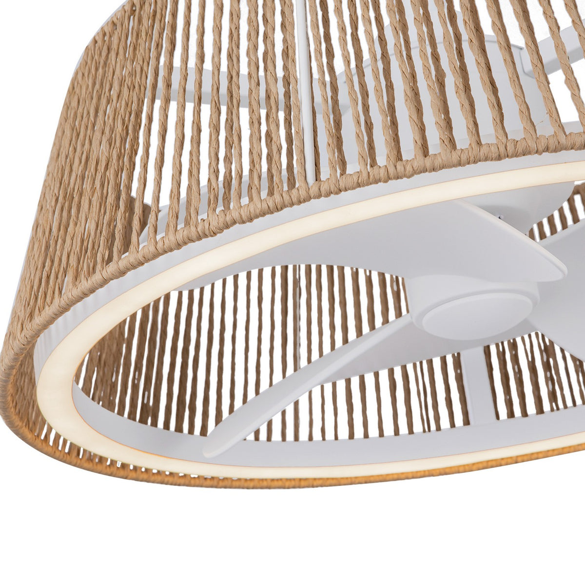 Ventilateur décoratif (Fandelier) Isla Blanc / Corde tressée – vue 3