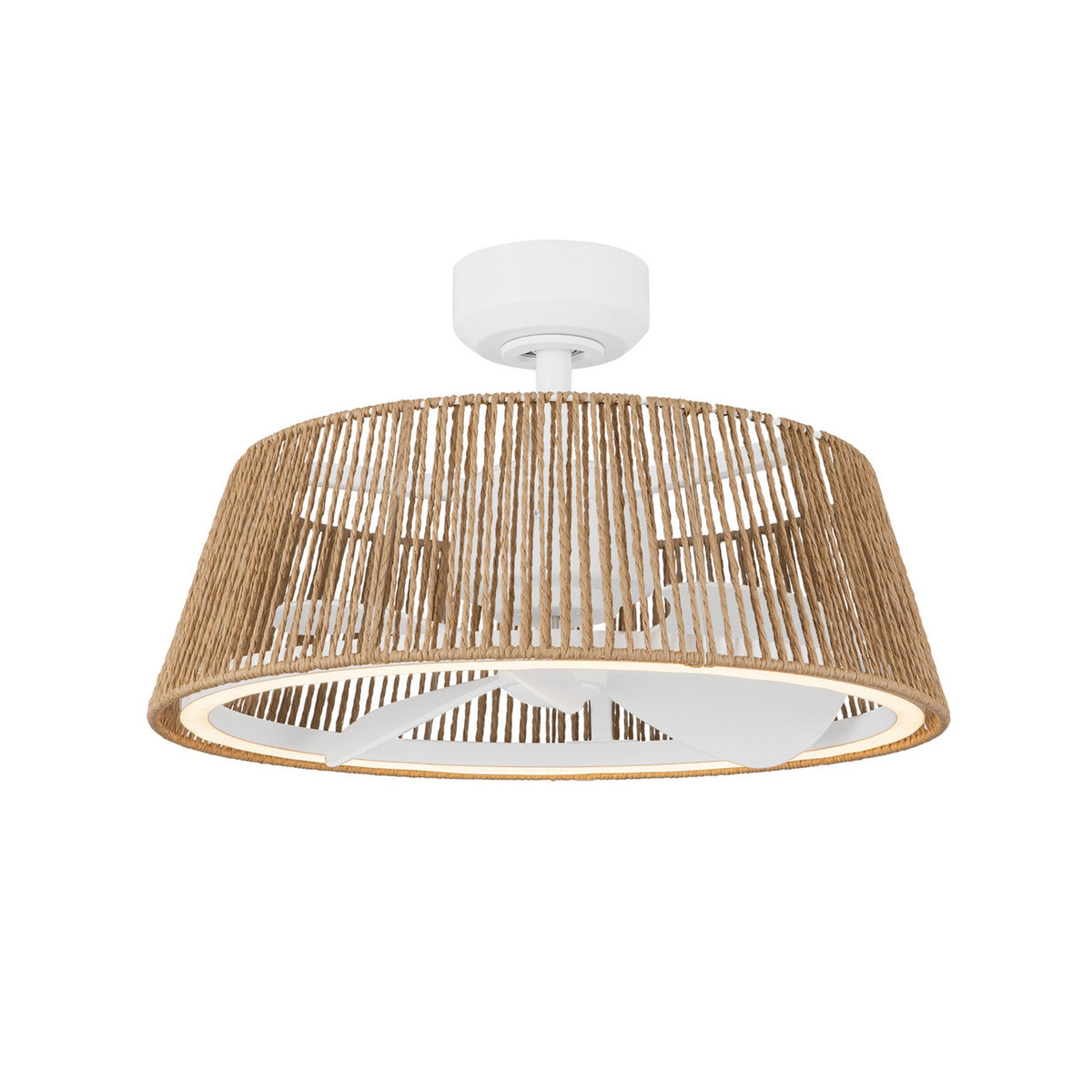 Ventilateur décoratif (Fandelier) Isla Blanc / Corde tressée – Kuzco Lighting