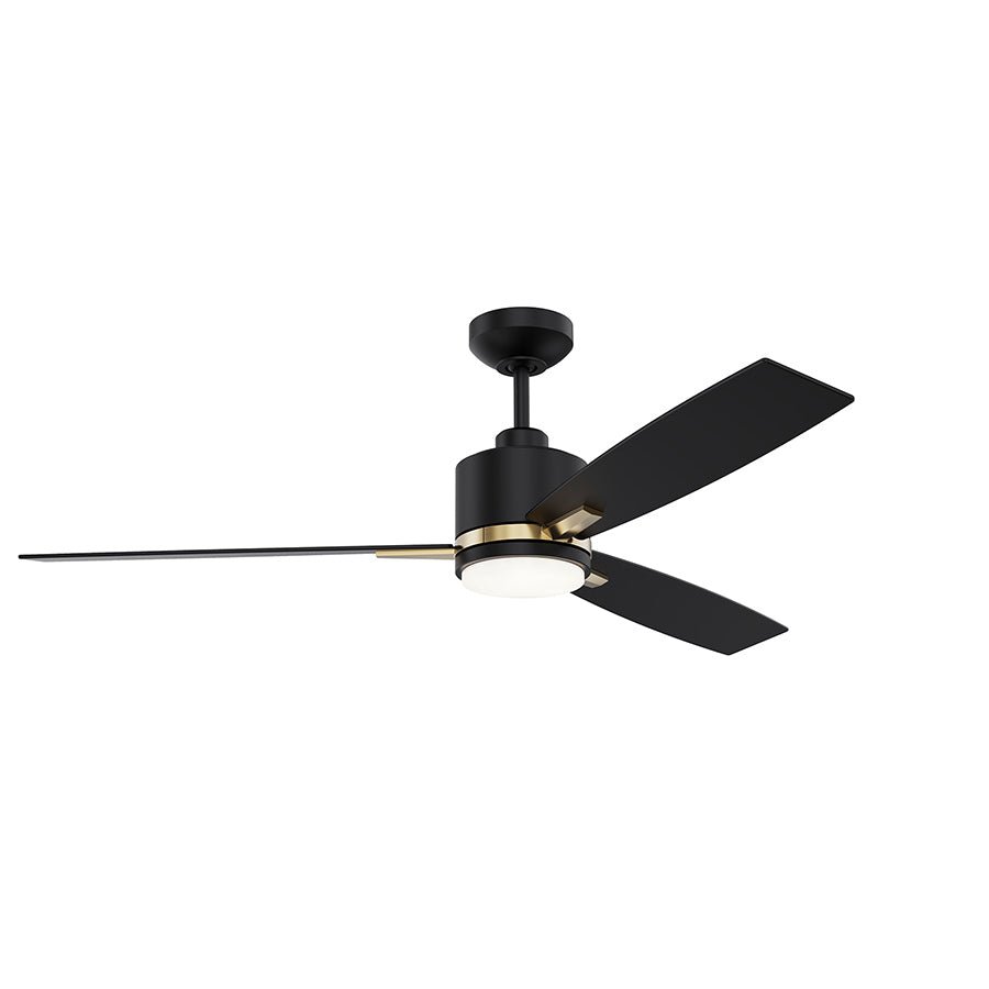 Ventilateur Nuvel - Noir et laiton 52" by Kendal | Luminaires & cie