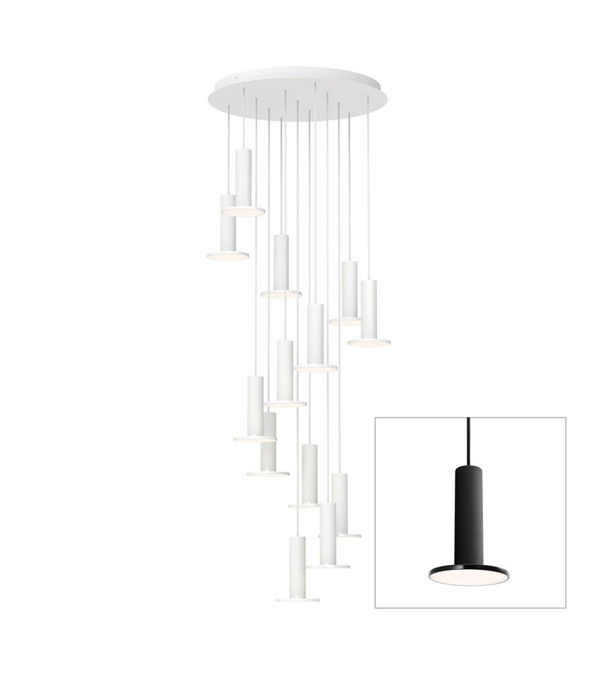 Chandelier Cielo 13 - Noir / Noir - Cordon Noir by Pablo Designs | Luminaires & cie