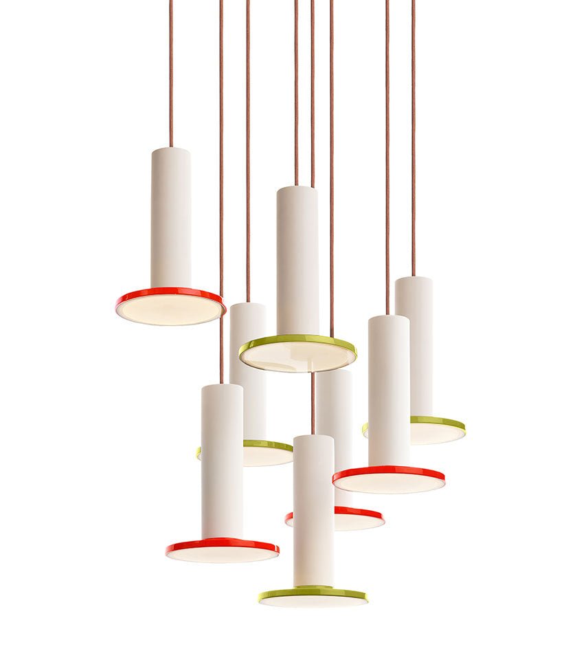 Chandelier Cielo 13 - Blanc / Blanc - Cordon Blanc by Pablo Designs | Luminaires & cie