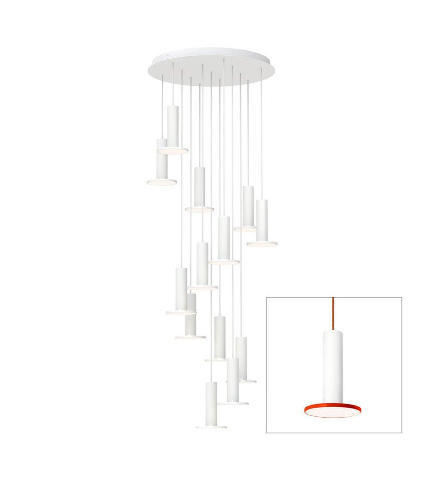 Chandelier Cielo 13 - Blanc / Blanc - Cordon Blanc by Pablo Designs | Luminaires & cie