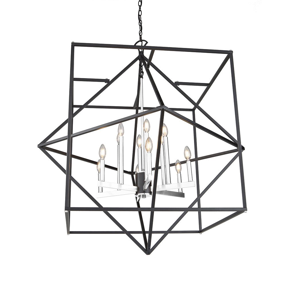 Chandelier Roxton 12 Light - Nickel Poli by Artcraft | Luminaires & cie