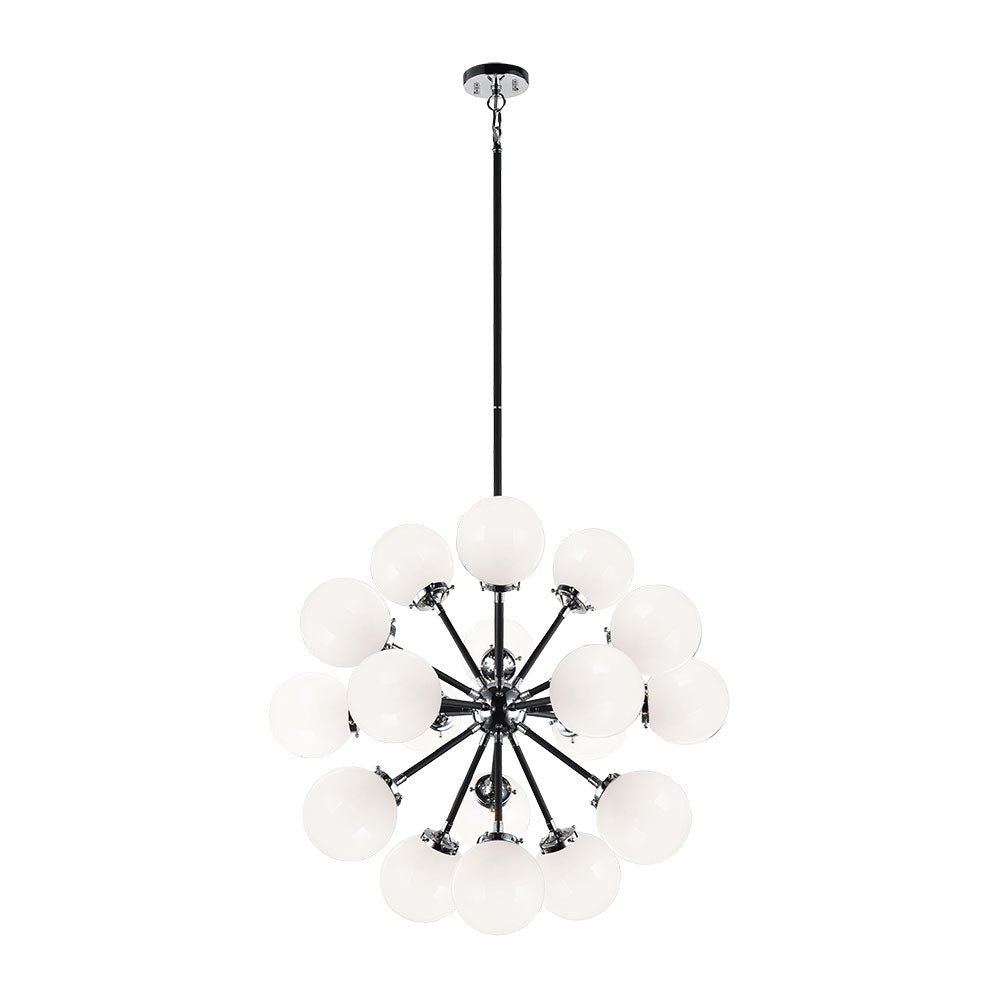 Chandelier Soleil - Chrome Opale 18 - lights by Matteo Lighting | Luminaires & cie