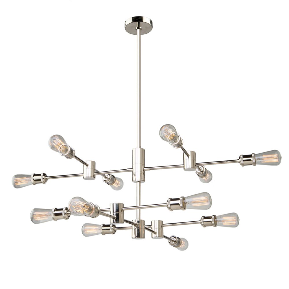 Chandelier Tribeca - Nickel Poli 20" by Artcraft | Luminaires & cie