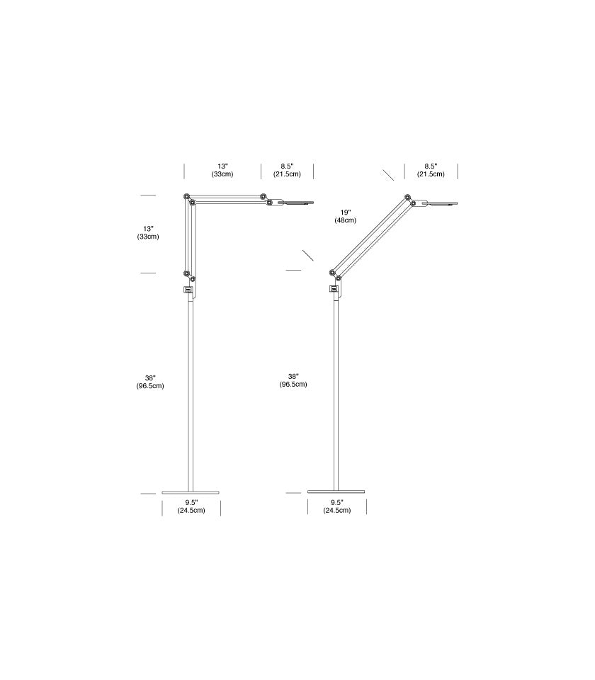 Lampe de plancher LINK - Argent Medium by Pablo Designs | Luminaires & cie