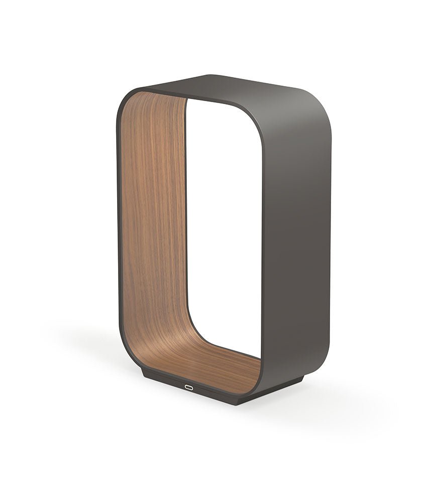 Lampe de table Contour - Graphite / Noyer 17.5 pouces by Pablo Designs | Luminaires & cie