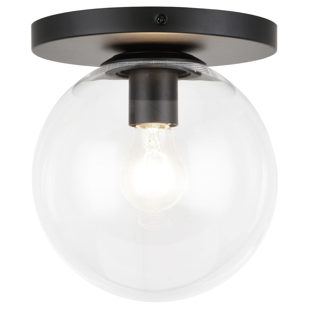 Plafonnier Cosmo - Noir Claire Ø7 7/8" x 8 3/4"H by Matteo Lighting | Luminaires & cie