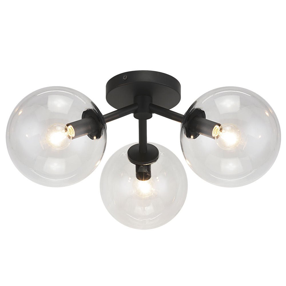 Plafonnier Novo - Claire Noir 15" by Matteo Lighting | Luminaires & cie