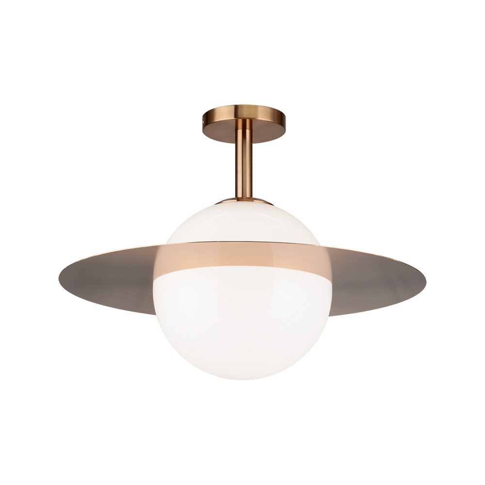 Plafonnier Saturn - Laiton or vieilli 17 7/8" by Matteo Lighting | Luminaires & cie