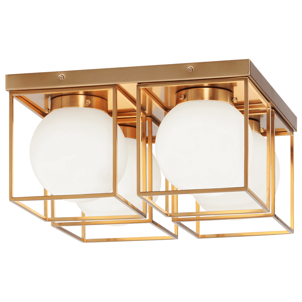 Plafonnier Squircle - Laiton doré vieilli 15" by Matteo Lighting | Luminaires & cie