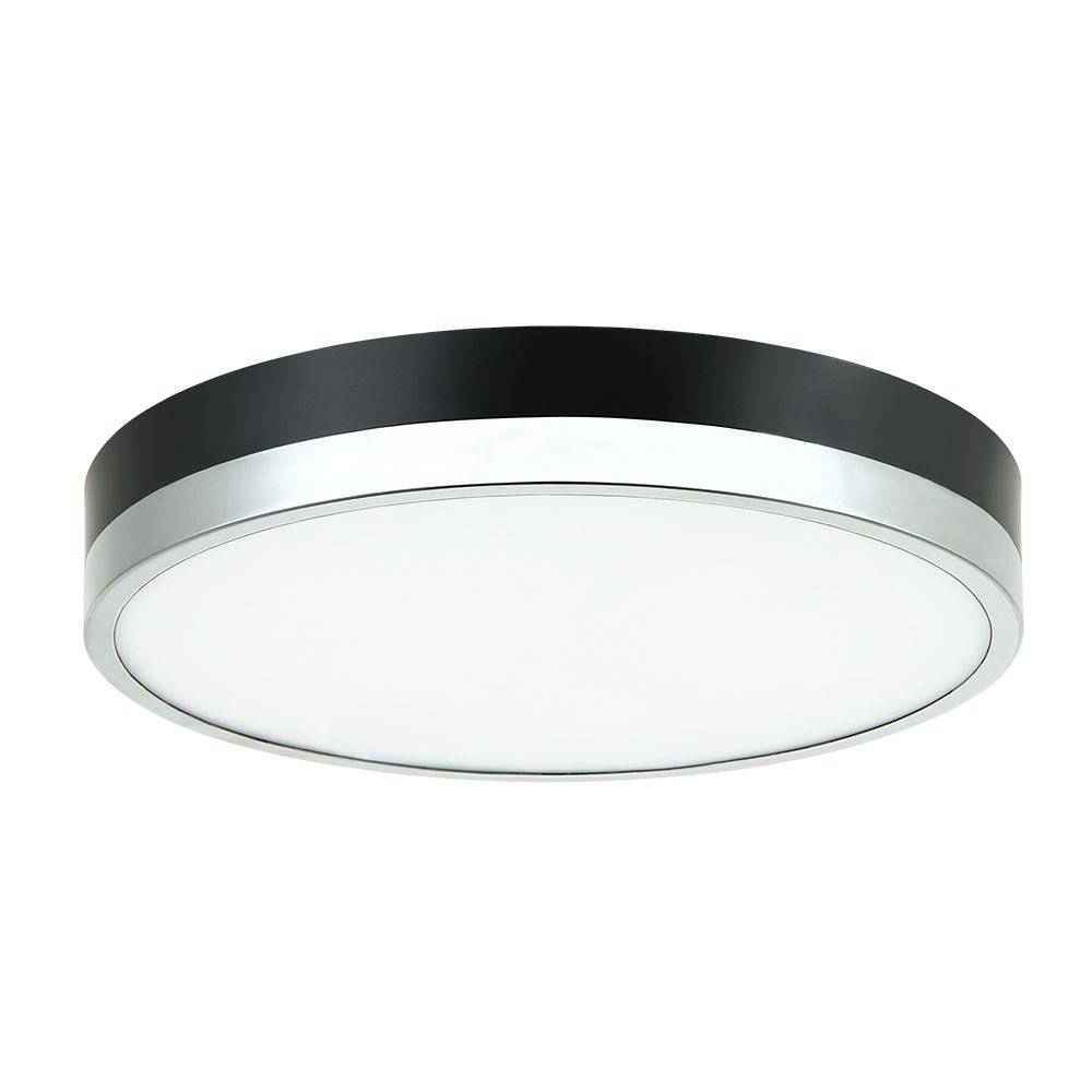 Plafonnier Tone - Noir + Chrome 12" by Matteo Lighting | Luminaires & cie