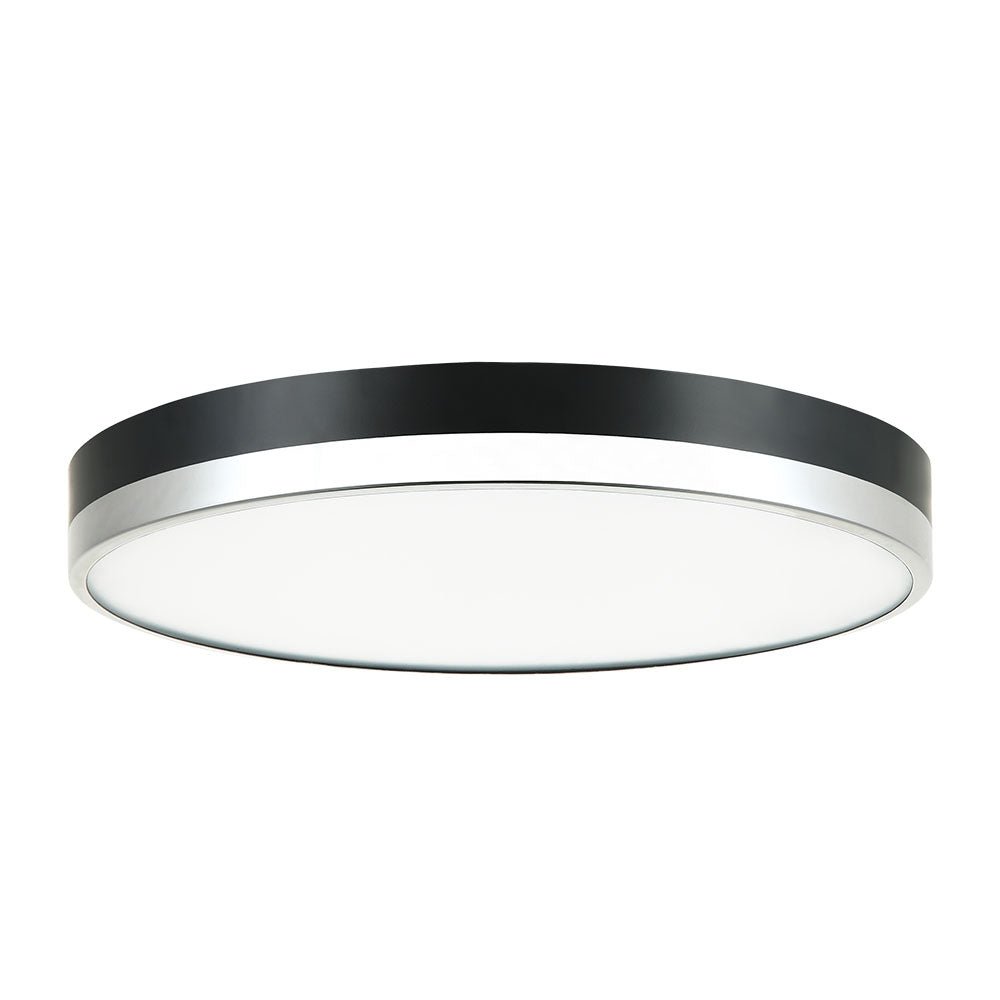 Plafonnier Tone - Noir + Chrome 16" by Matteo Lighting | Luminaires & cie