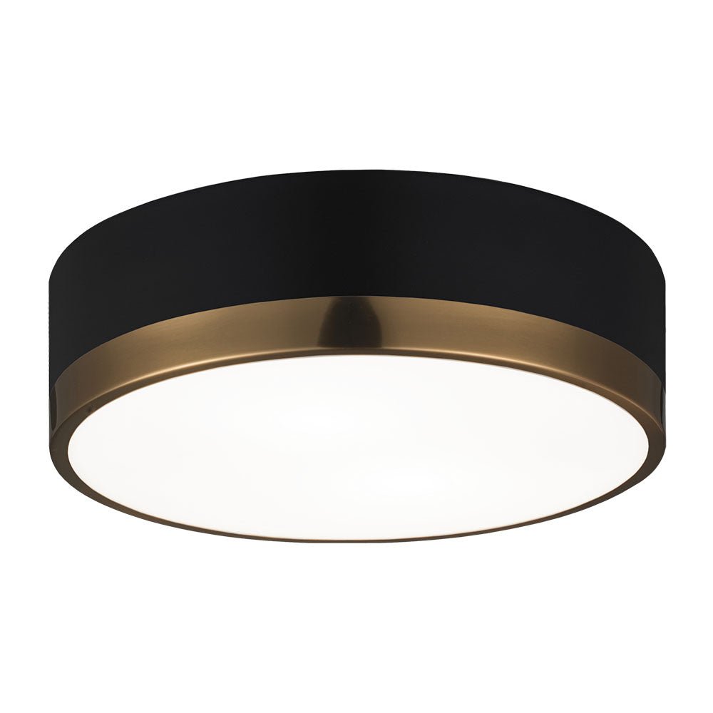 Plafonnier Trydor - Noir + Laiton vieilli 12" by Matteo Lighting | Luminaires & cie